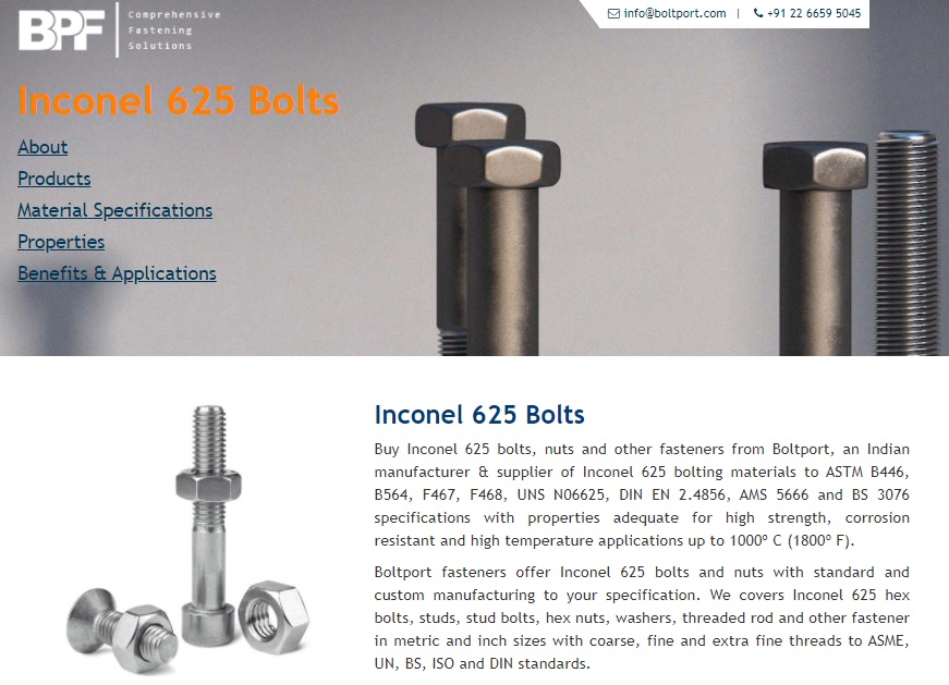 Inconel 625 Bolts